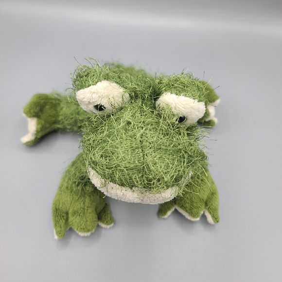 Ganz Webkinz Green Frog Long Hair Plush Stuffed Animal No Code 6.5 Inch - Picture 1 of 15